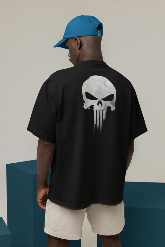 PUNISHER Front & Back Print Oversized T-Shirt for Men | Pixalflux