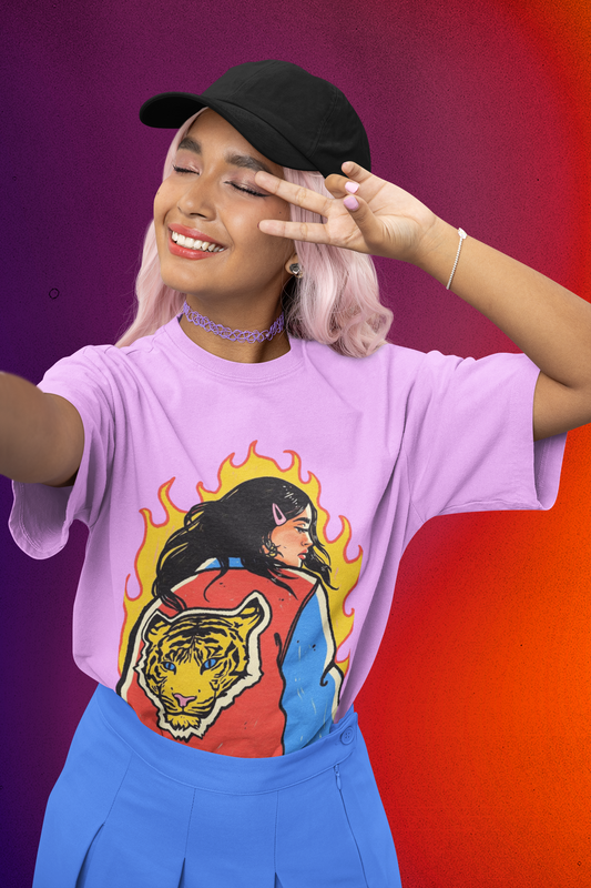 Tiger Girl Oversized T-Shirt for Women