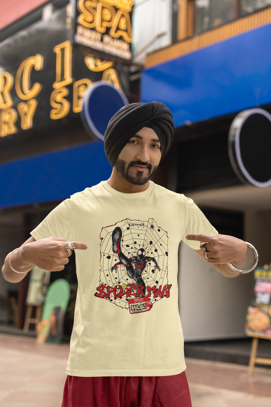 Spiderman Comic Style Regular Fit T-Shirt for Men