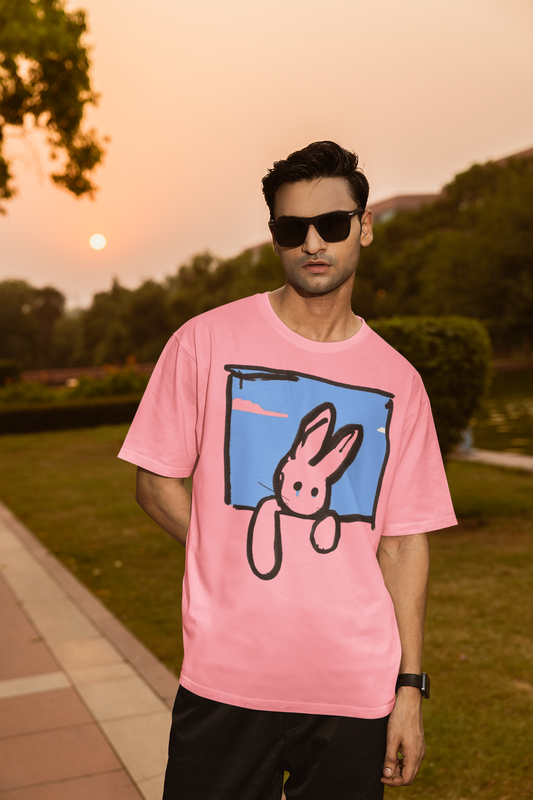 Dual Tone Rabbit Oversized T-Shirt for Men