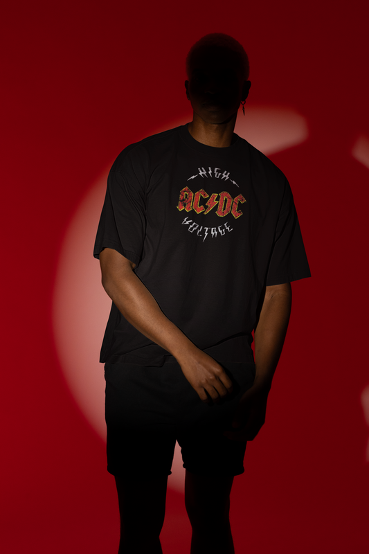 AC/DC Oversized T-Shirt for Men | Pixalflux