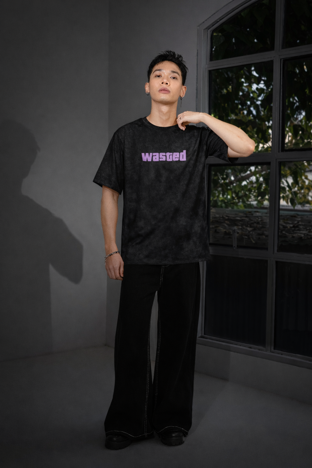 acid wash t-shirt men, oversized t-shirt men, wasted t-shirt, streetwear men, 240 gsm t-shirt, cotton oversized tee, black acid wash tee, pixalflux