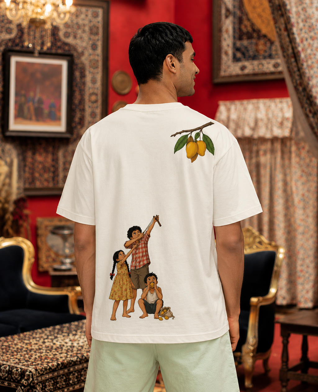 AAM AADMI | Summer Nostalgia  Oversized T-Shirt for Men | Pixalflux