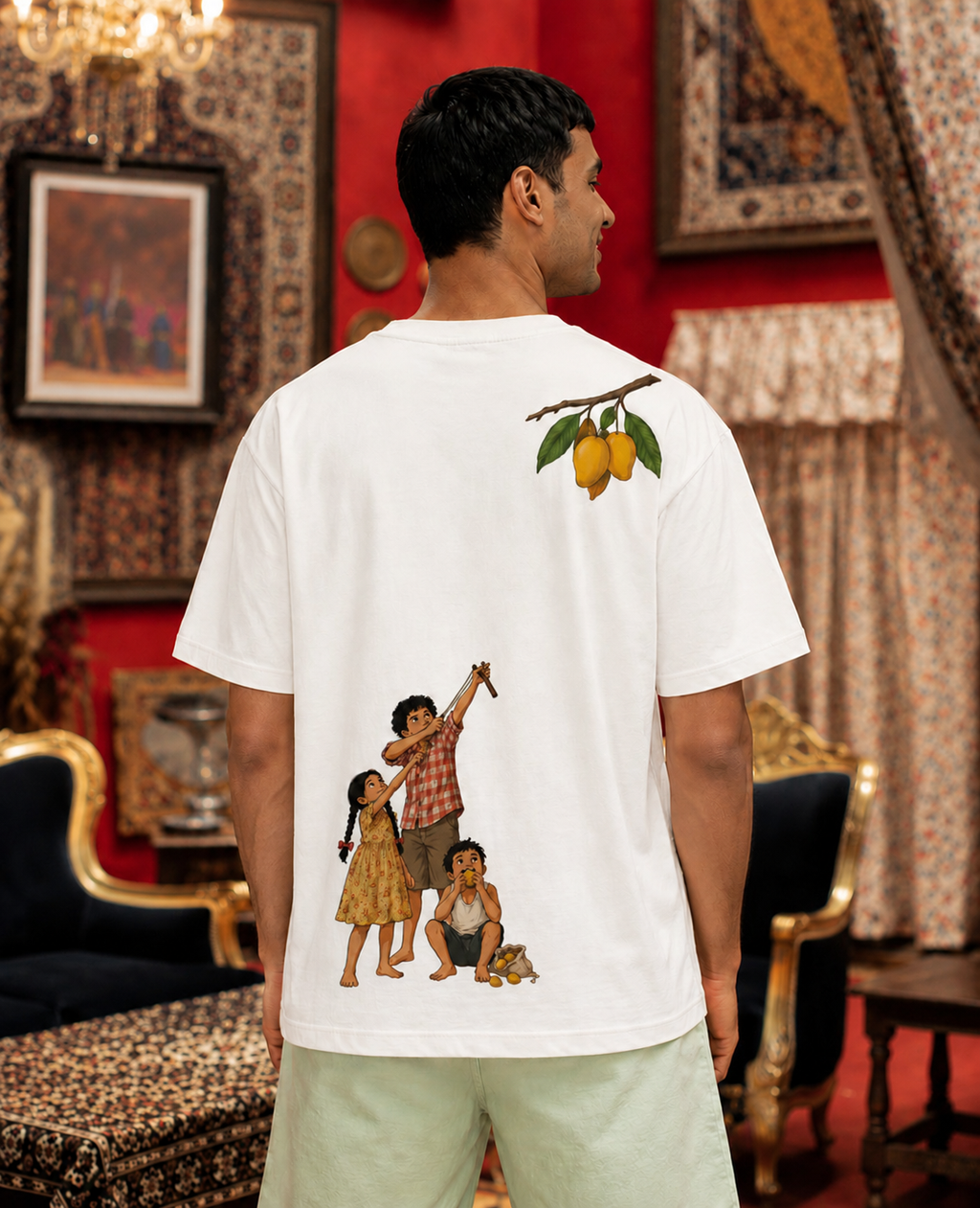 AAM AADMI | Summer Nostalgia  Oversized T-Shirt for Men | Pixalflux