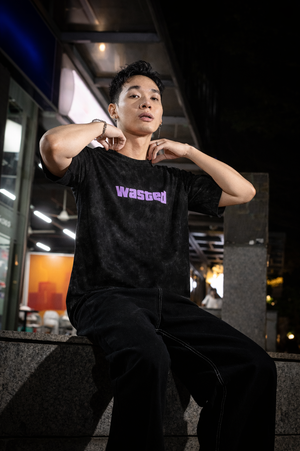 acid wash t-shirt men, oversized t-shirt men, wasted t-shirt, streetwear men, 240 gsm t-shirt, cotton oversized tee, black acid wash tee, pixalflux