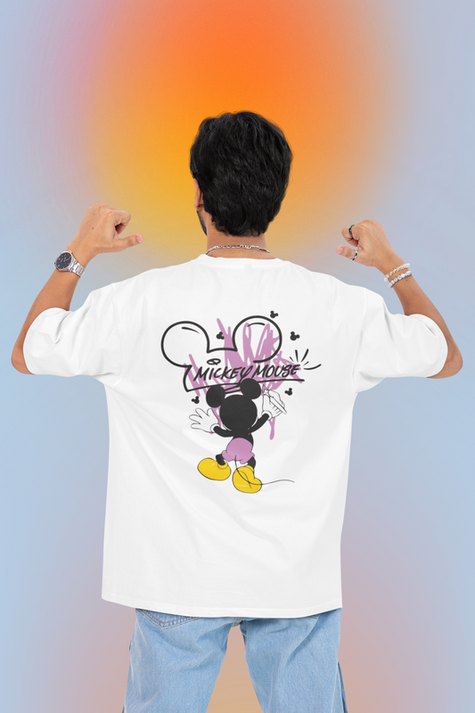 Mickey Mouse Graffiti Oversized T-Shirt For Men