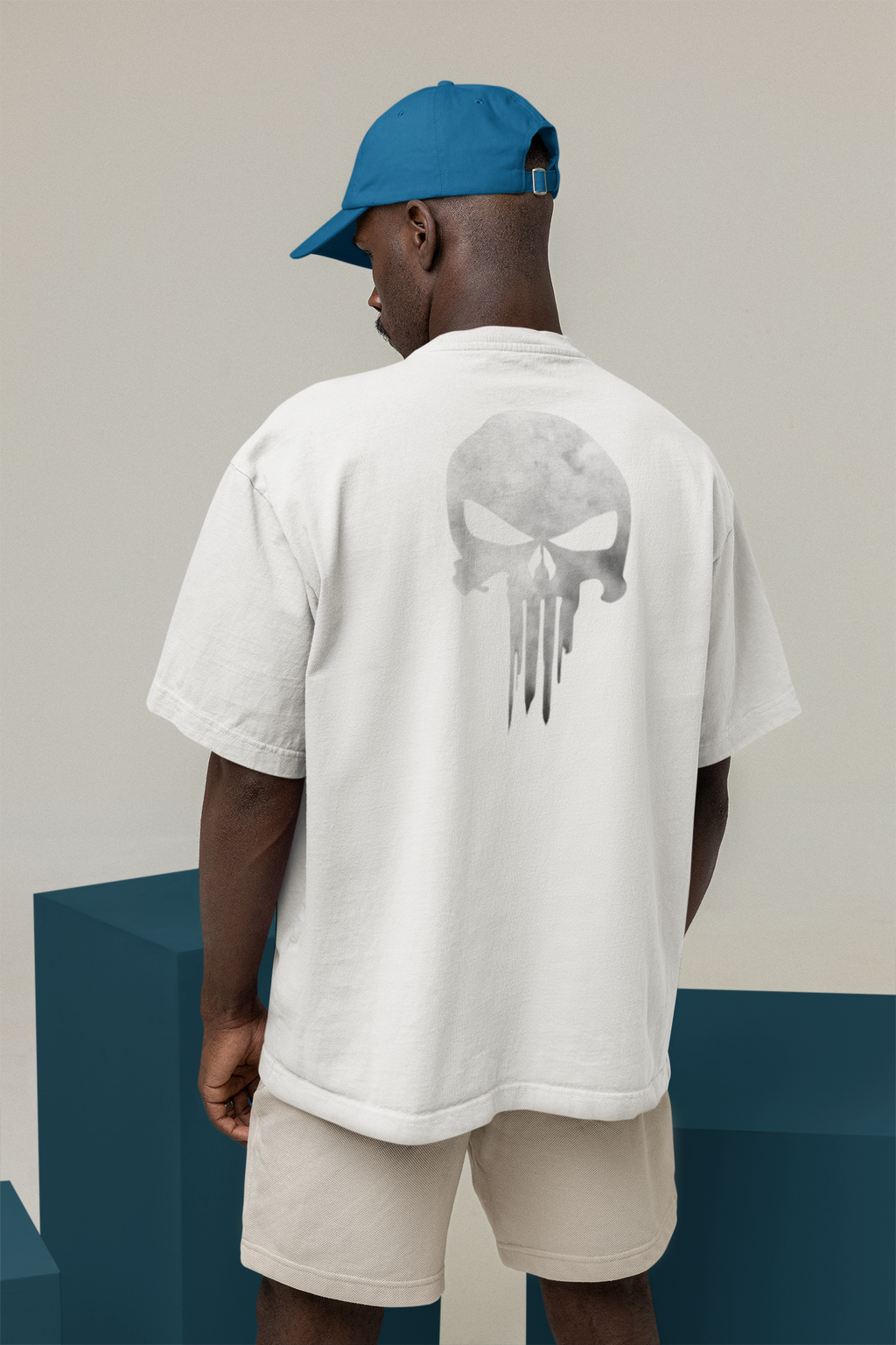 PUNISHER Front & Back Print Oversized T-Shirt for Men | Pixalflux