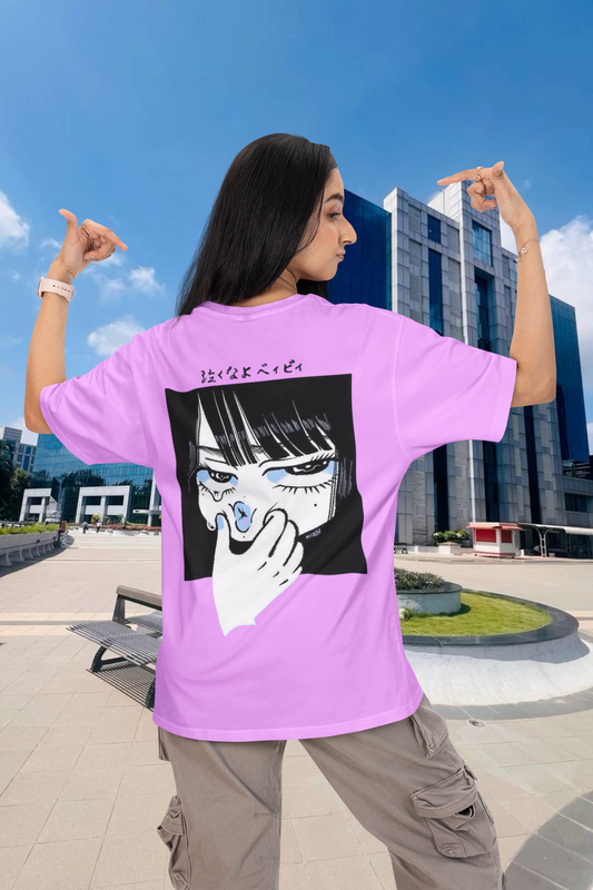 Cartoon Girl Oversized T-Shirt for Women