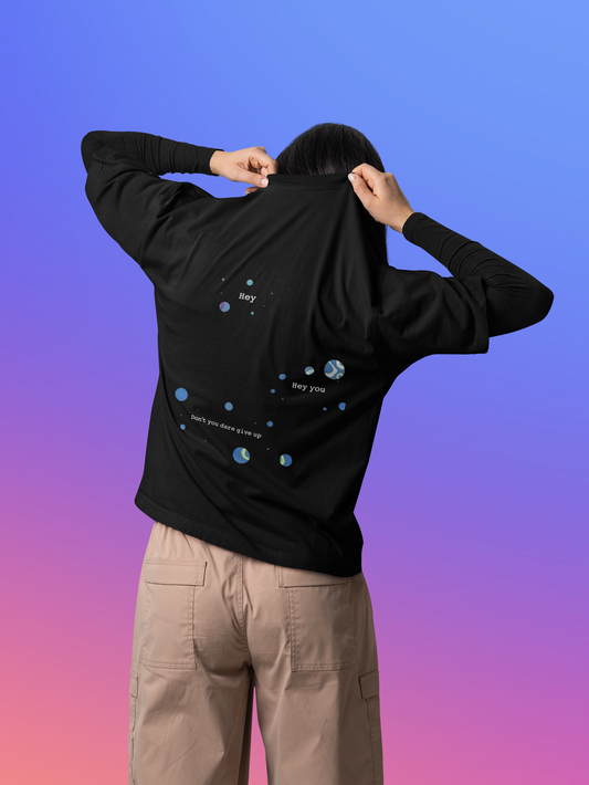 Hey You Don’t Give Up Oversized T-Shirt for Women