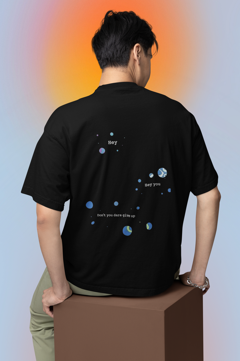 Hey You Don’t Give Up Oversized T-Shirt for Men