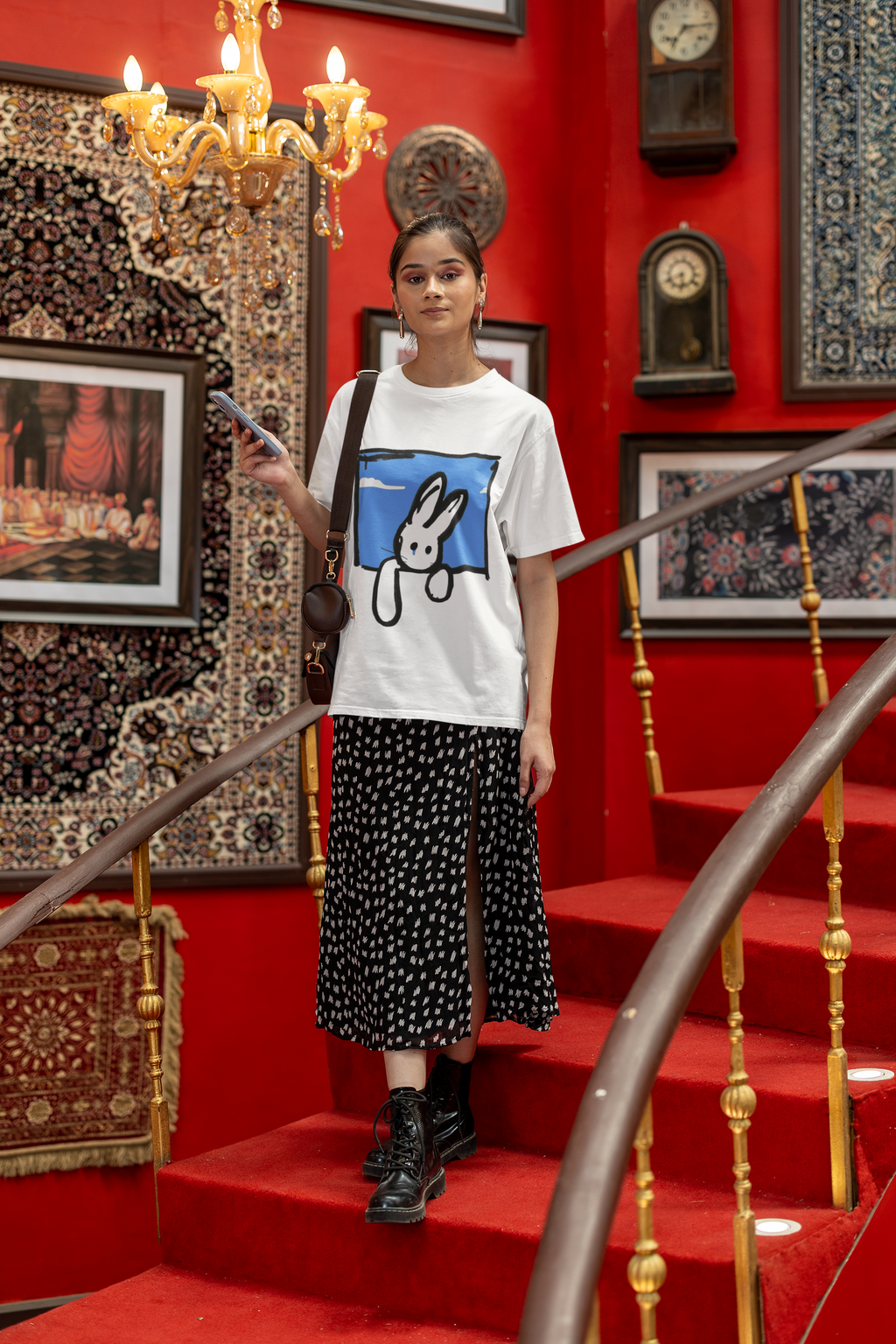 Cute Rabbit Oversized T-Shirt for Women