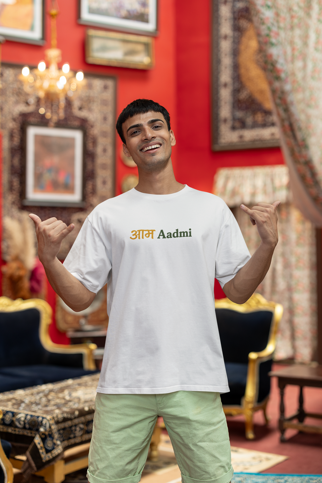 AAM AADMI | Summer Nostalgia  Oversized T-Shirt for Men | Pixalflux