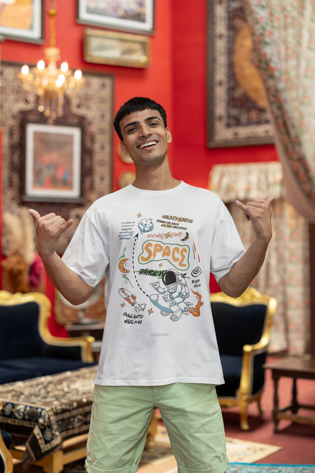 Space Explorer Oversized T-Shirt | Pixalflux