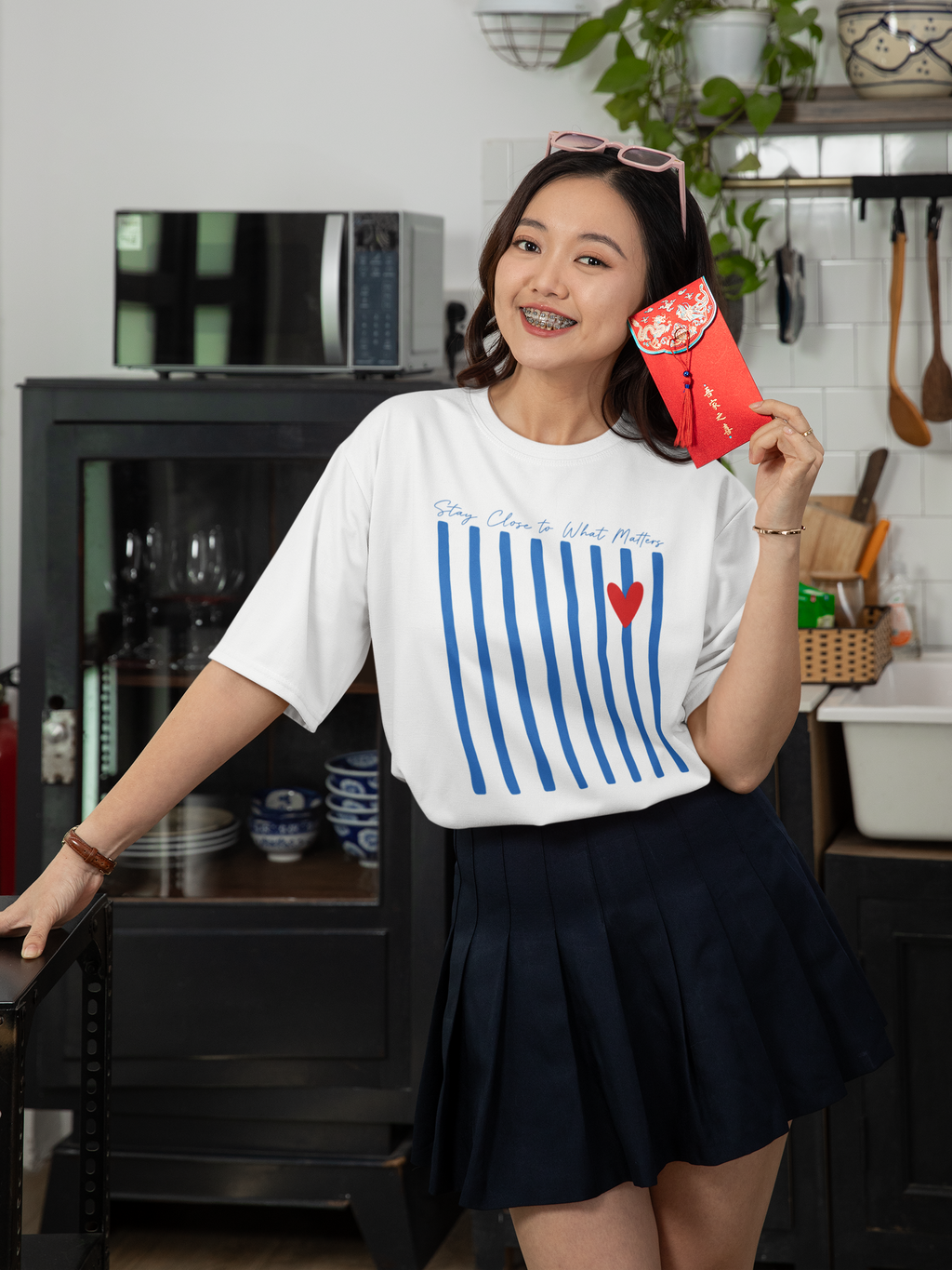 STAY CLOSE TO WHAT MATTERS Oversized T-Shirt for Women | Pixalflux