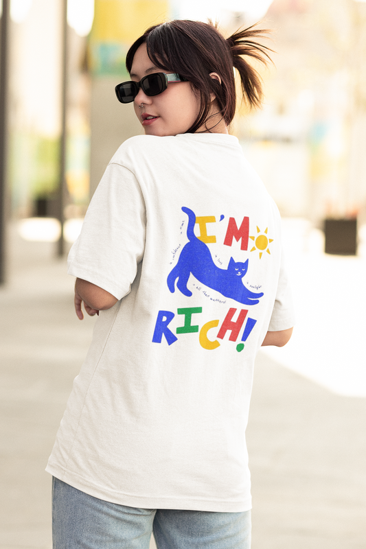 Playful Cat Oversized T-Shirt for Women