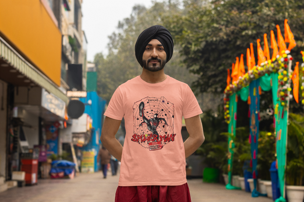 Spiderman Comic Style Regular Fit T-Shirt for Men