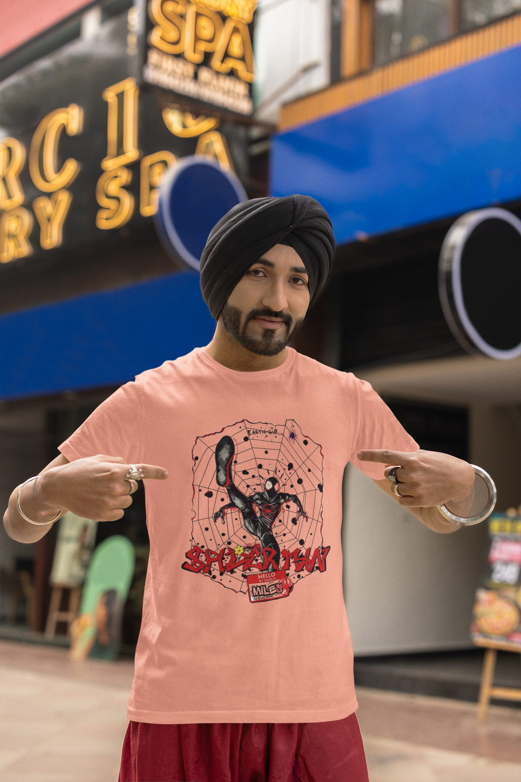 Spiderman Comic Style Regular Fit T-Shirt for Men