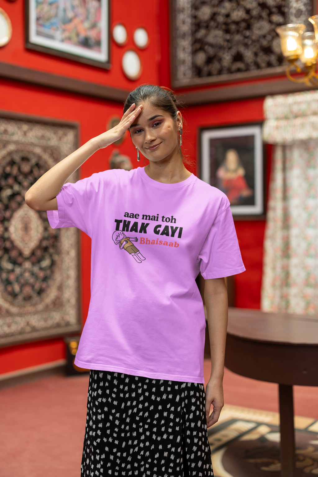 Aae Mai Toh Thak Gayi Bhaisaab Oversized T-Shirt for Women