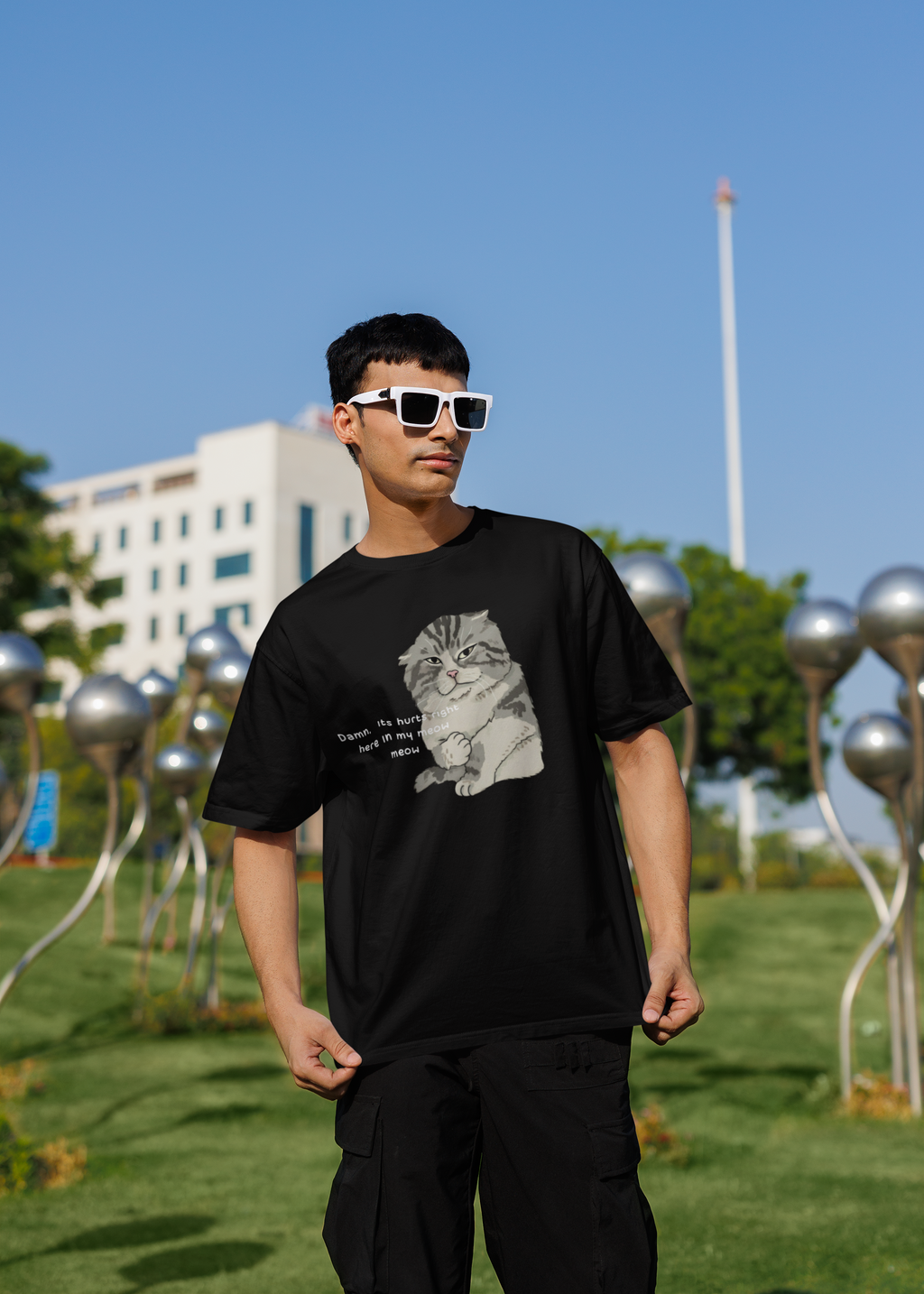 Meow Mood Oversized T-Shirt for Men