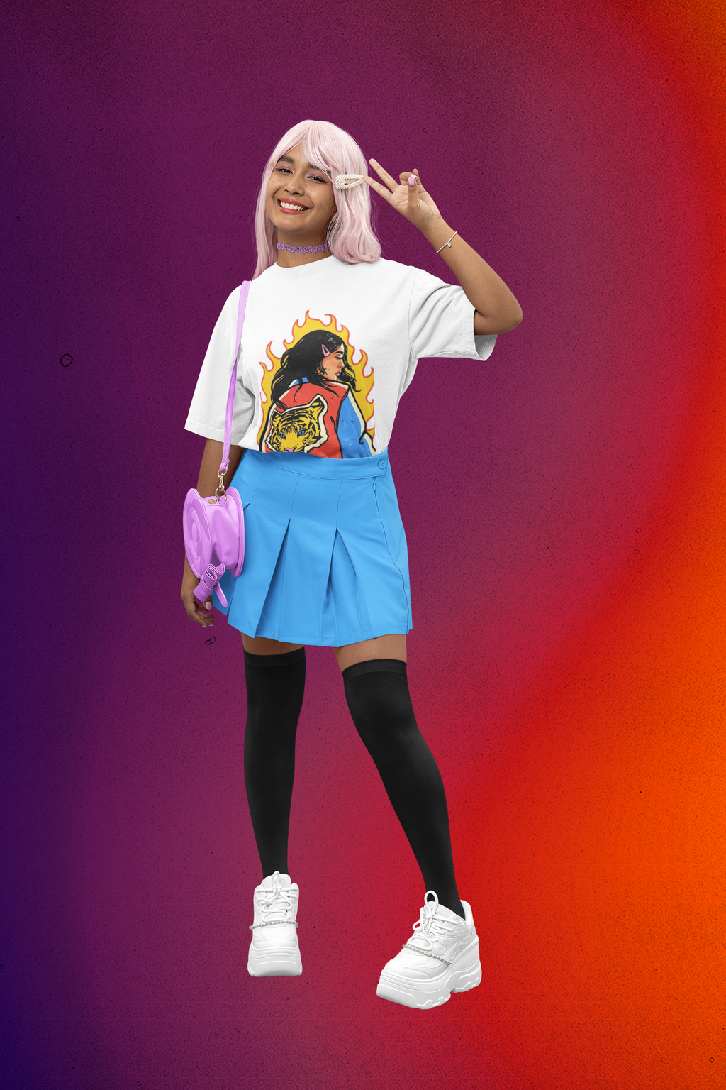 Tiger Girl Oversized T-Shirt for Women