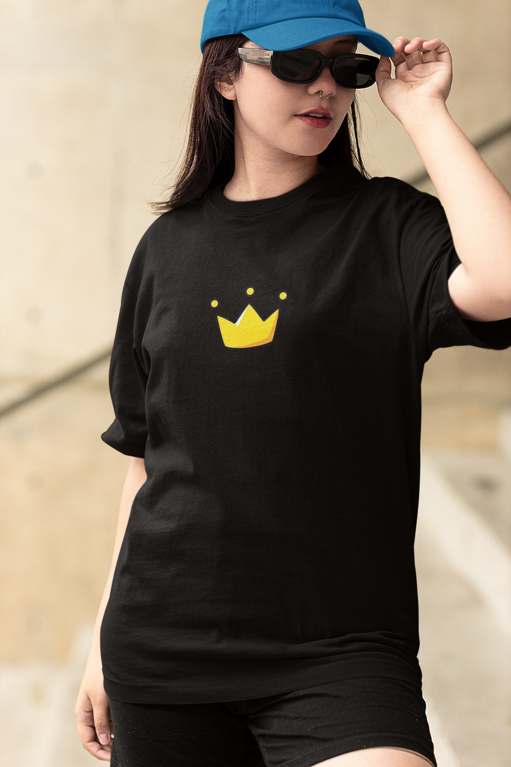 Burnt Polaroid Anime Girl Oversized T-Shirt for Women