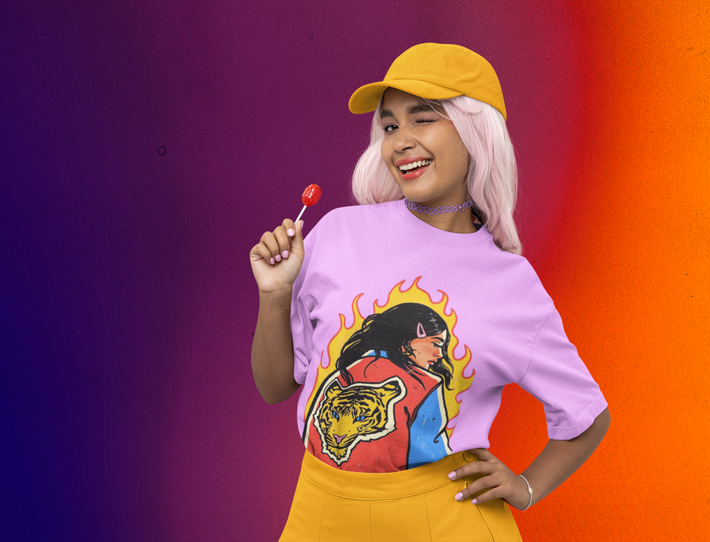 Tiger Girl Oversized T-Shirt for Women