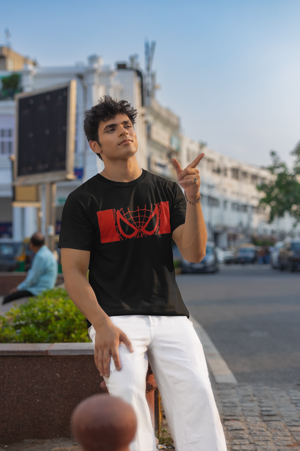 Spiderman Eyes Graphic Regular Fit T-Shirt for Men