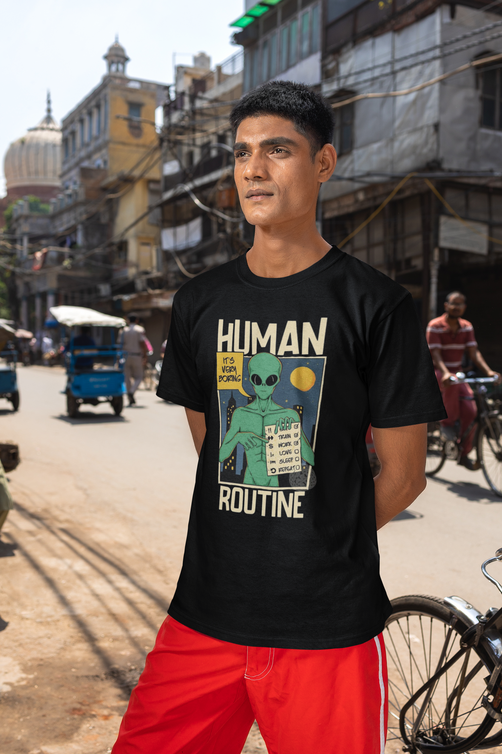 Alien – Human Routine Regular Fit T-Shirt for Men