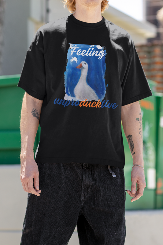 Feeling Unproductive Graphic Oversize T-Shirt for Men