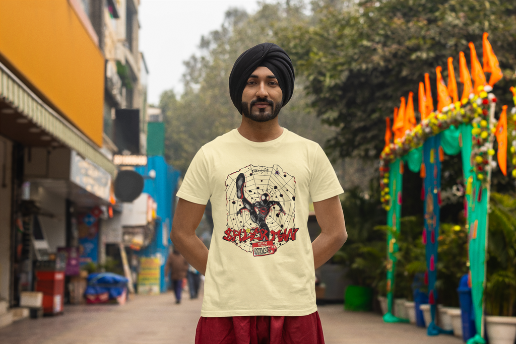 Spiderman Comic Style Regular Fit T-Shirt for Men