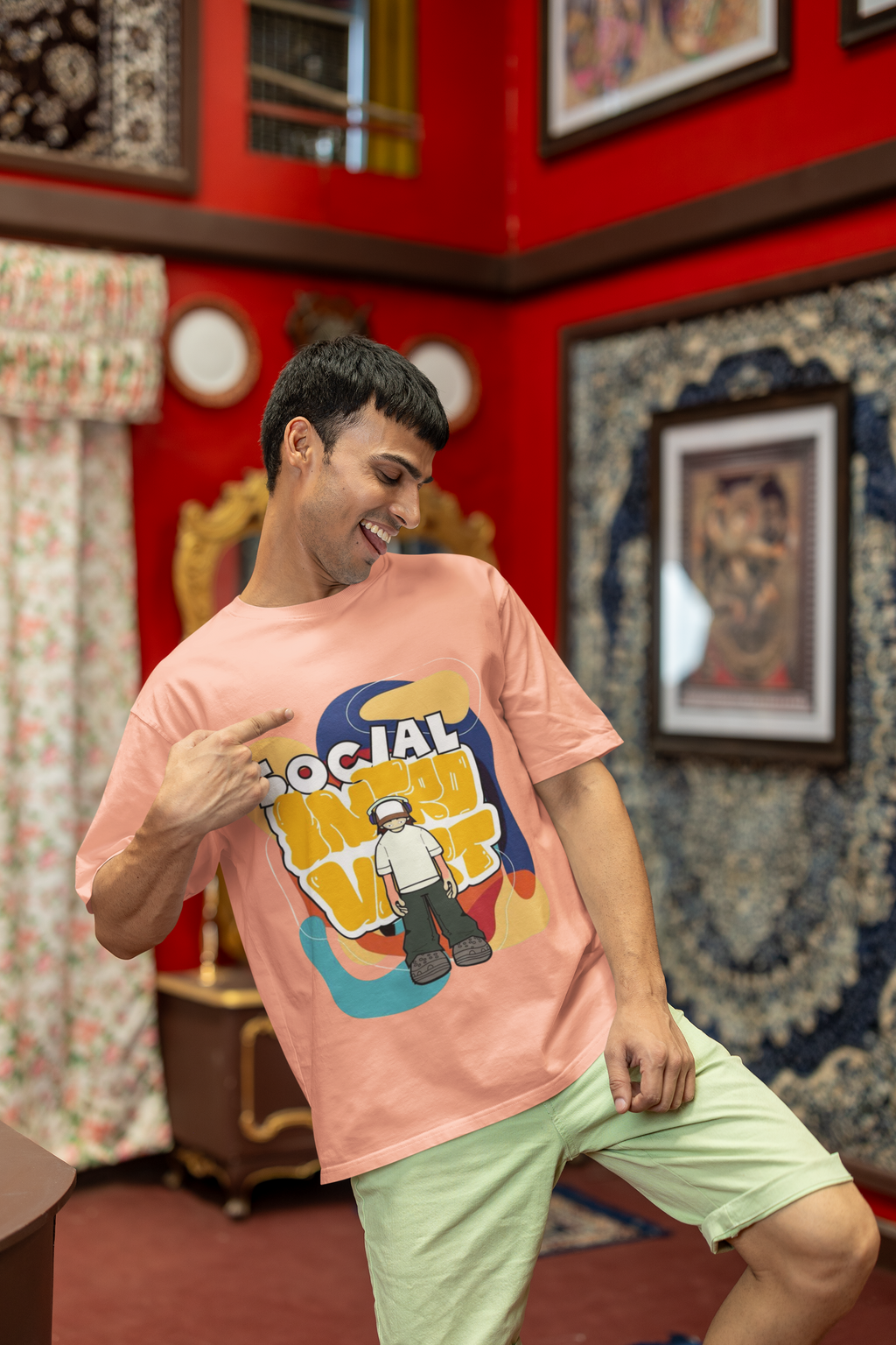 Social Introvert Oversized T-Shirt for Men