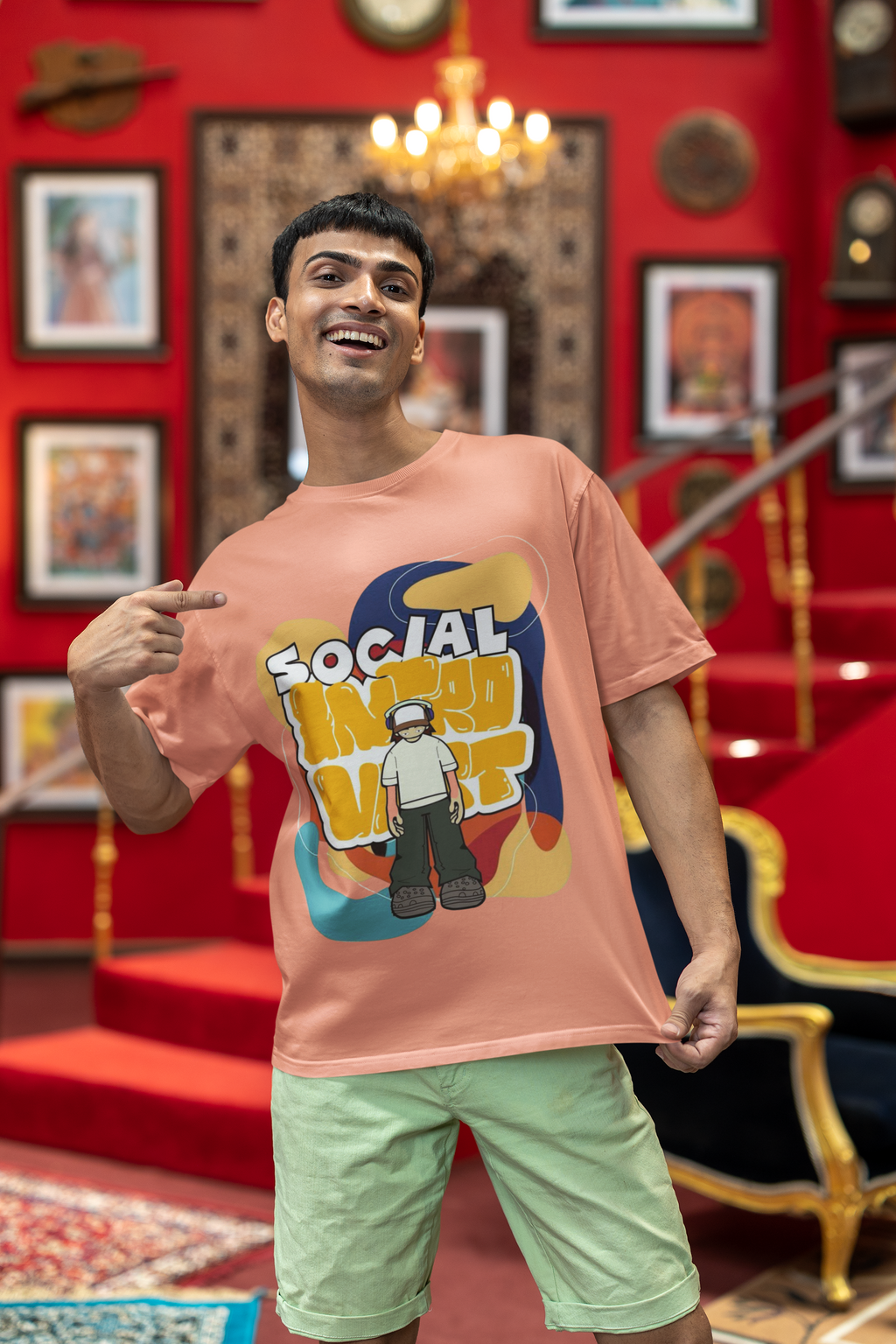 Social Introvert Oversized T-Shirt for Men
