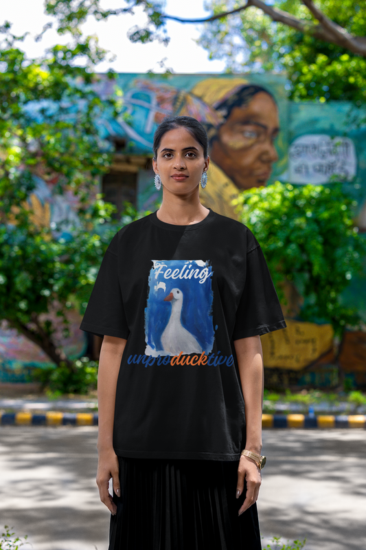 Feeling Unproductive Graphic Oversize T-Shirt for Women