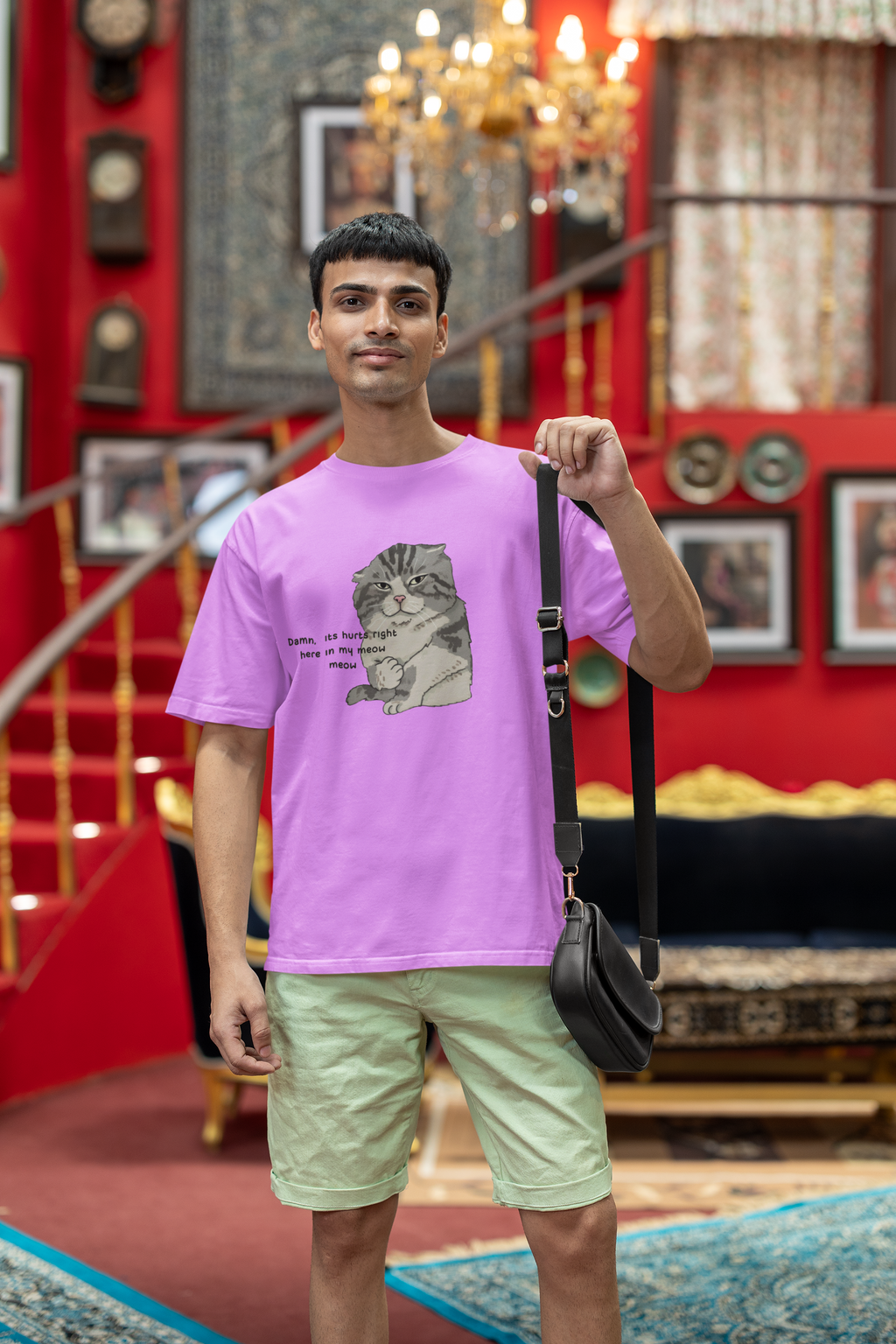 Meow Mood Oversized T-Shirt for Men