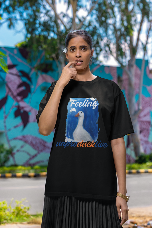 Feeling Unproductive Graphic Oversize T-Shirt for Women