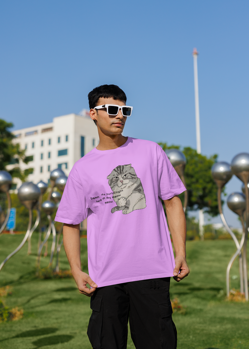 Meow Mood Oversized T-Shirt for Men