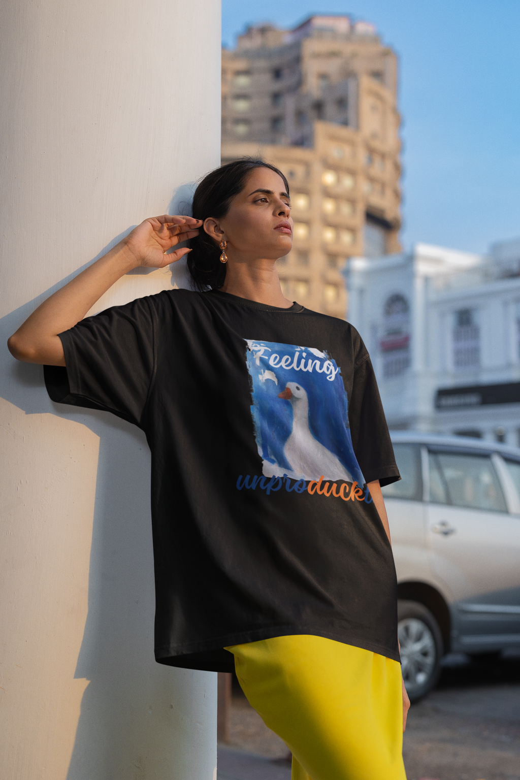Feeling Unproductive Graphic Oversize T-Shirt for Women