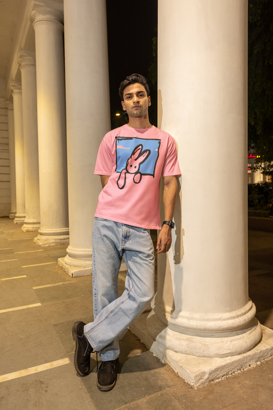 Dual Tone Rabbit Oversized T-Shirt for Men