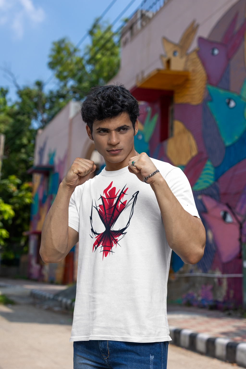 Spiderman Minimal Graphic Regular Fit T-Shirt for Men