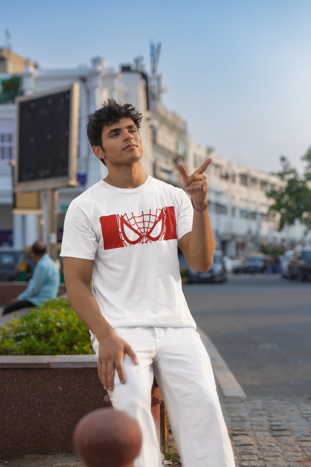 Spiderman Eyes Graphic Regular Fit T-Shirt for Men