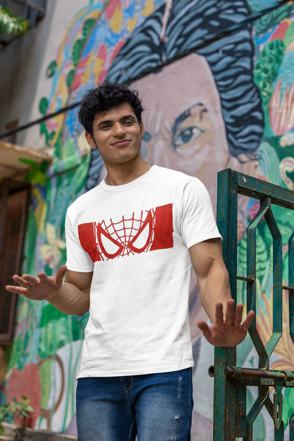 Spiderman Eyes Graphic Regular Fit T-Shirt for Men