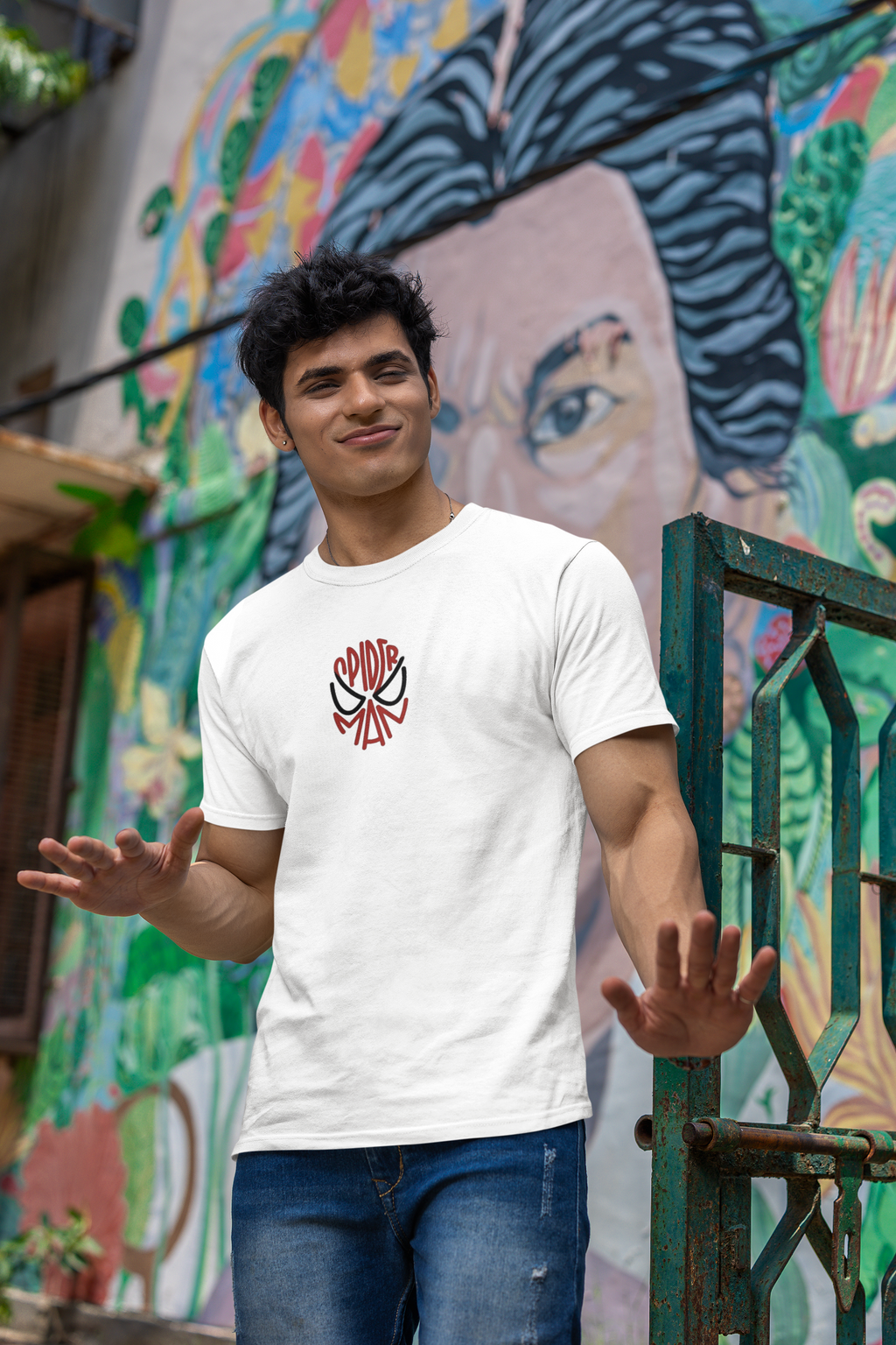 Spiderman Comic Style Regular Fit T-Shirt for Men