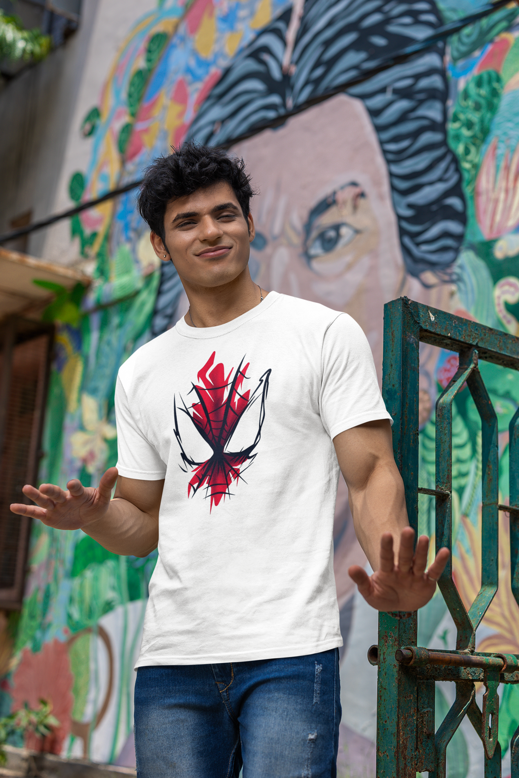 Spiderman Minimal Graphic Regular Fit T-Shirt for Men
