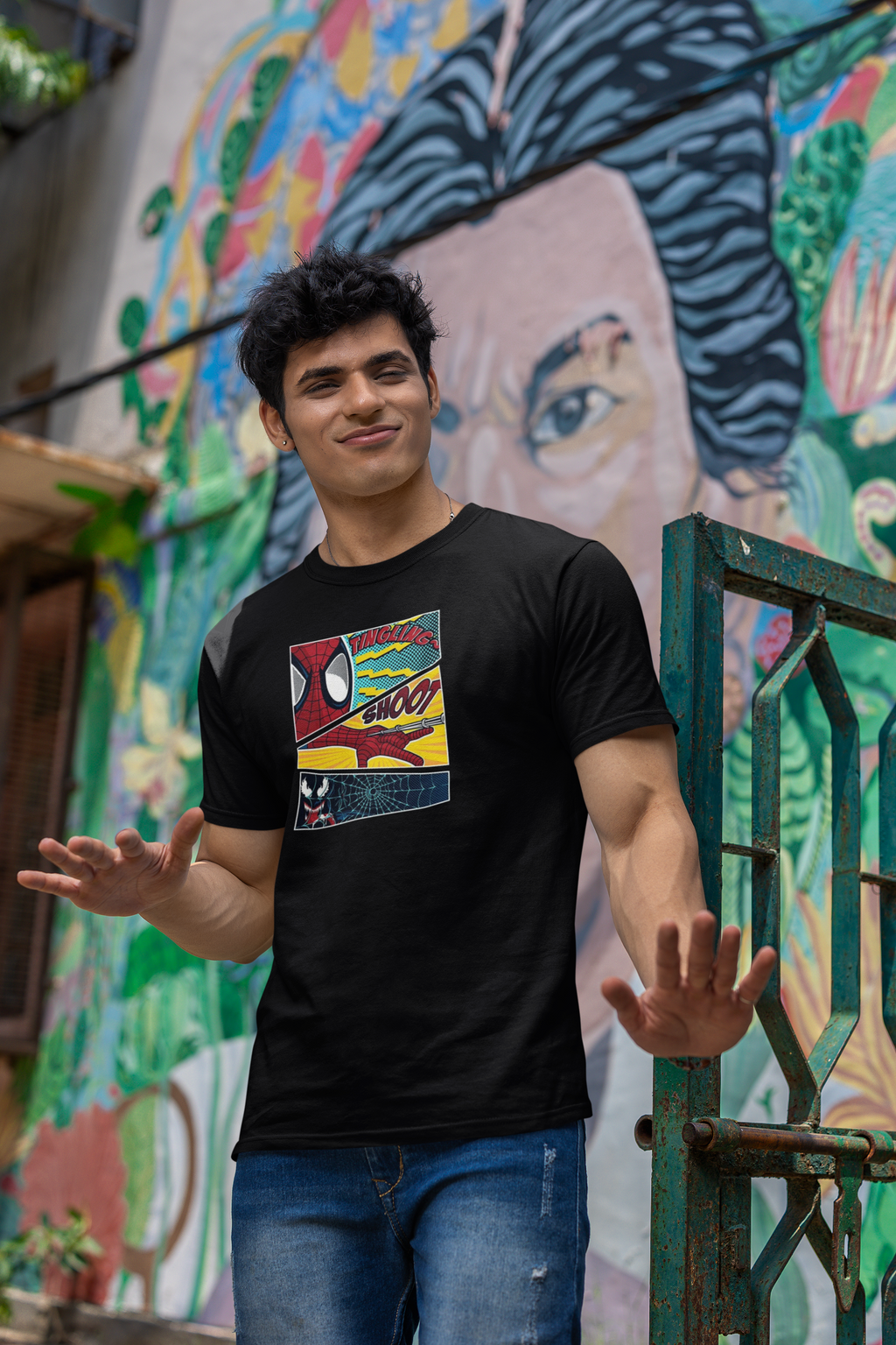 Spiderman Classic Graphic Regular Fit T-Shirt for Men