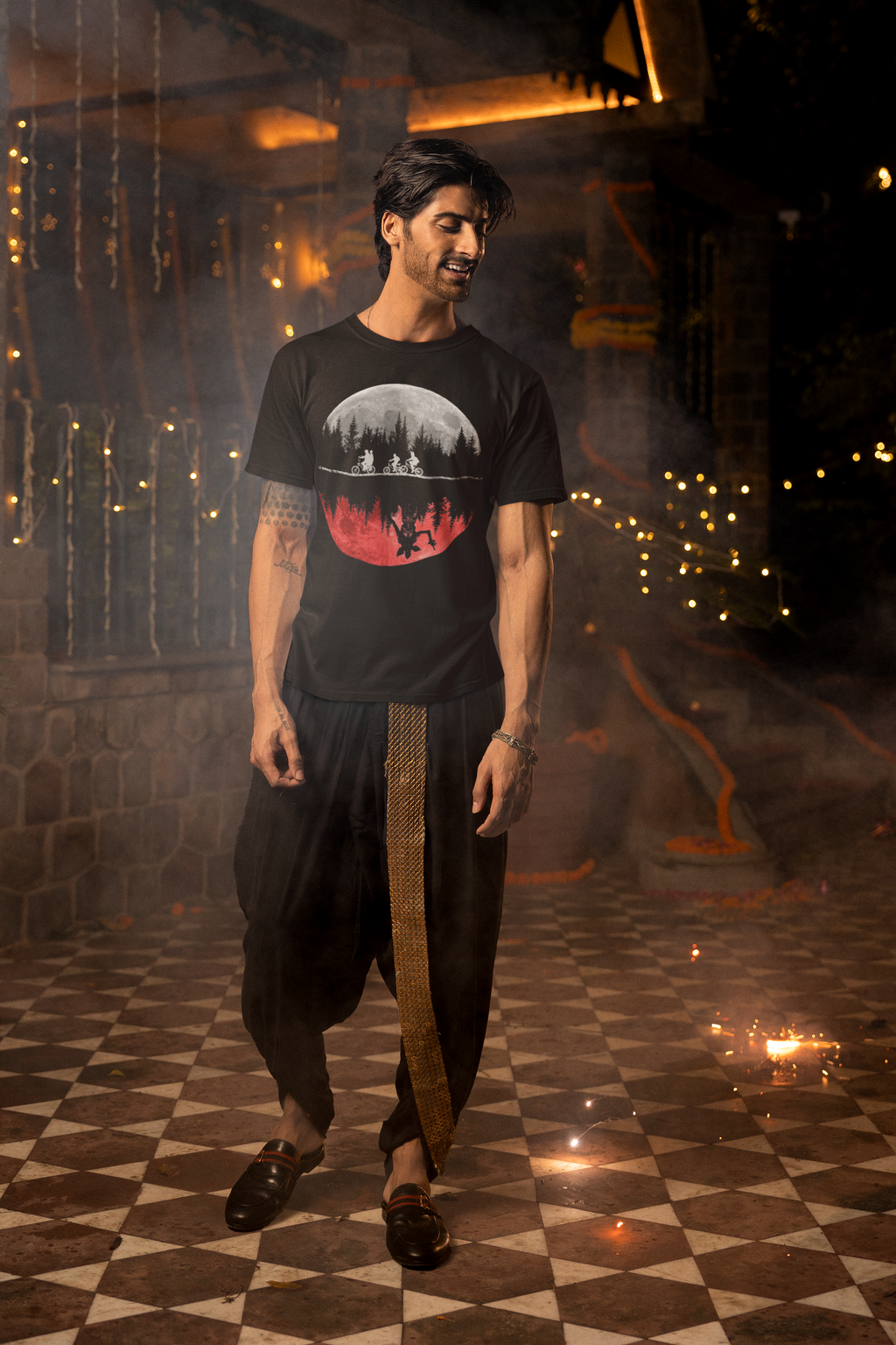 Stranger Things Upside Down Regular Fit T-Shirt for Men