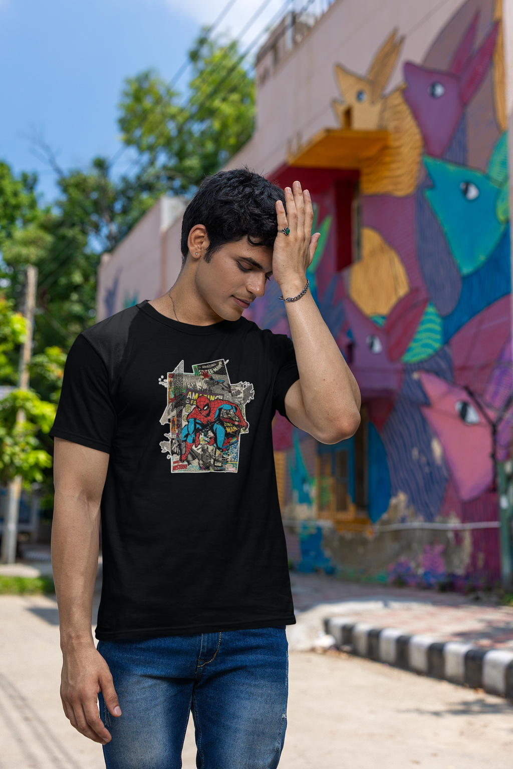 Spiderman Urban Style Regular Fit T-Shirt for Men