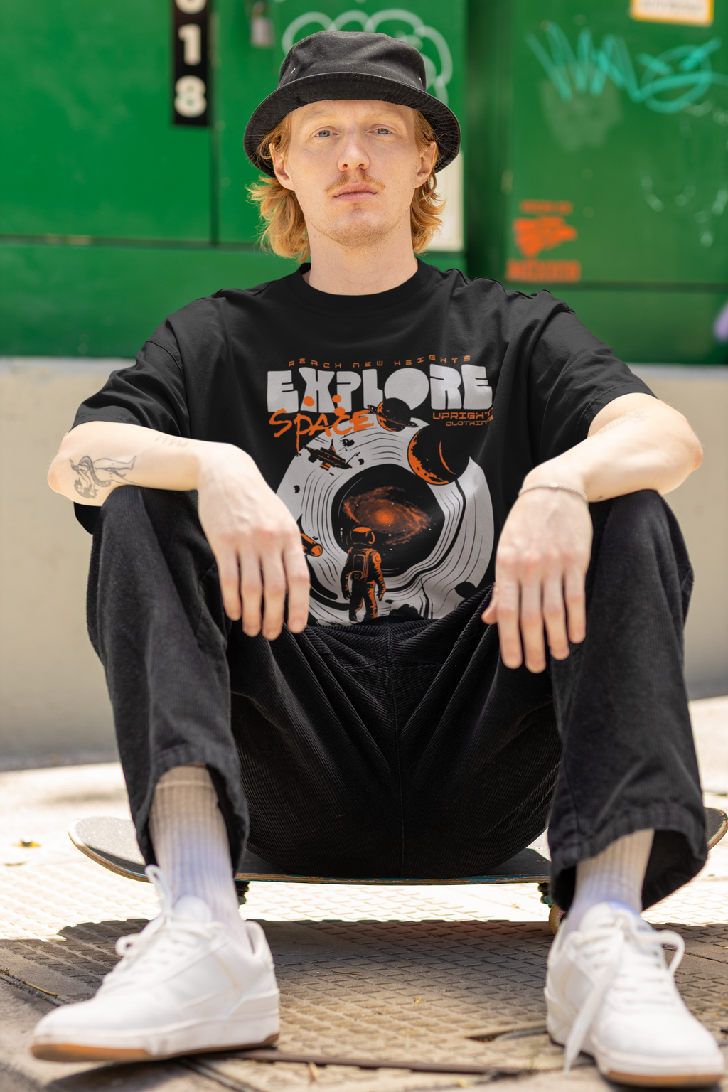 EXPLORE SPACE Oversized T-Shirt for Men | Pixalflux