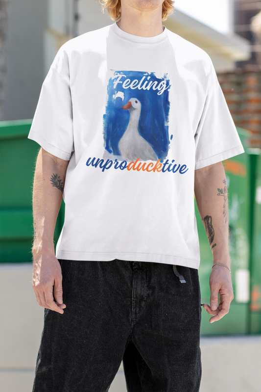 Feeling Unproductive Graphic Oversize T-Shirt for Men