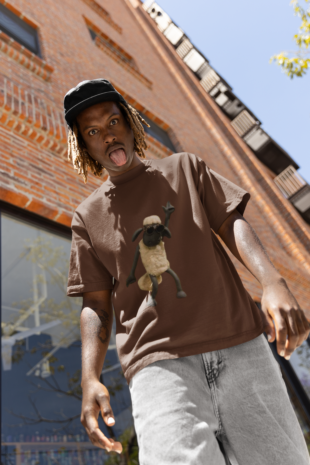 Dancing Shaun the Sheep Oversized T-Shirt For Men