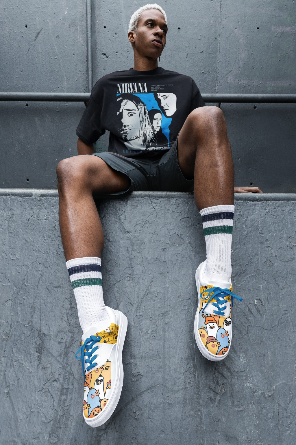 NIRVANA NEVERMIND Oversized T-Shirt for Men | Pixalflux